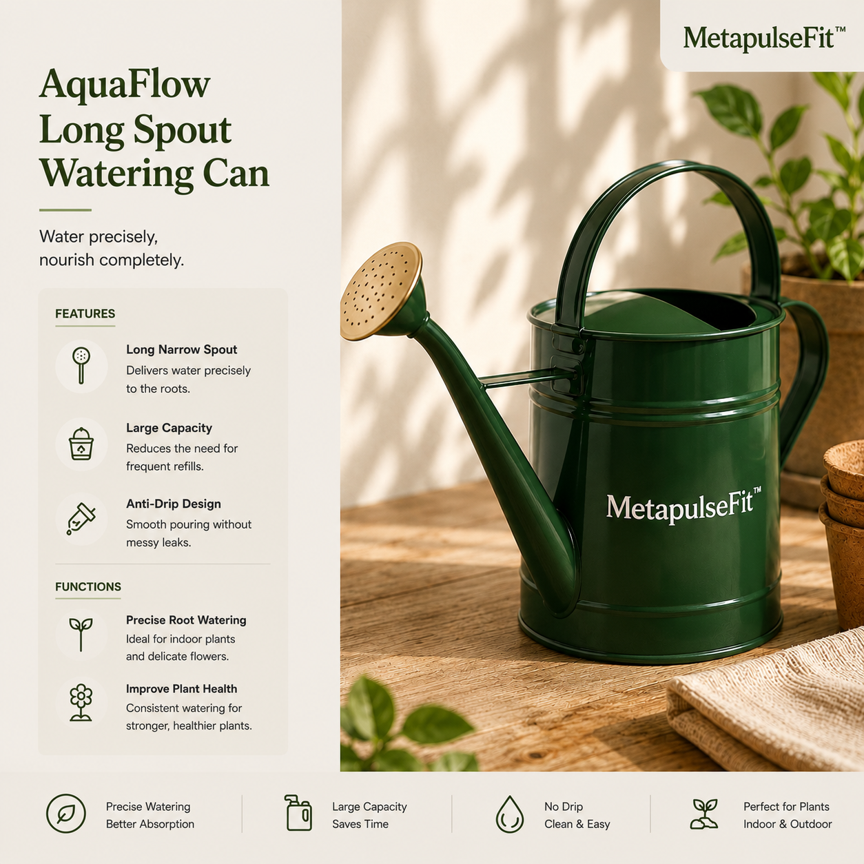 AquaFlow Long Spout Watering Can